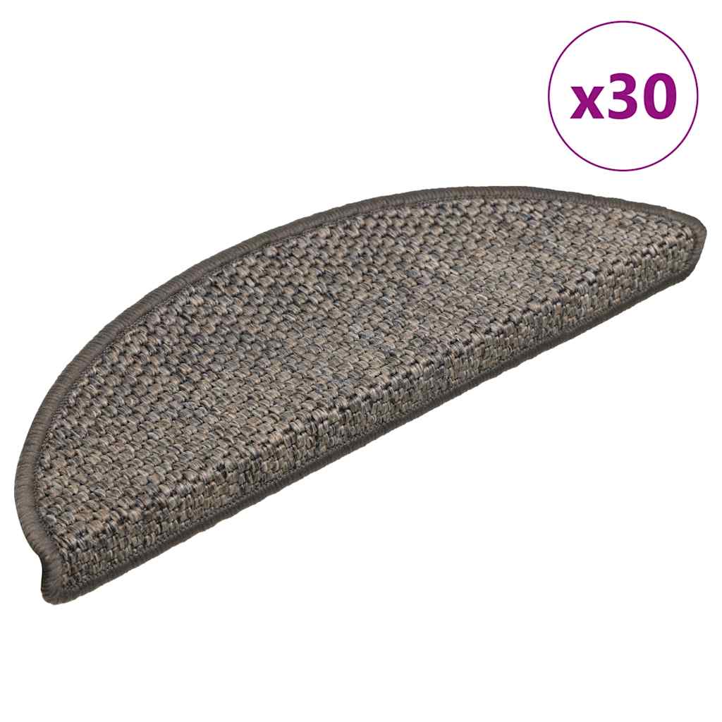 Trapmatten zelfklevend Sisal-Look 30 st 56x17x3 cm grijs-beige