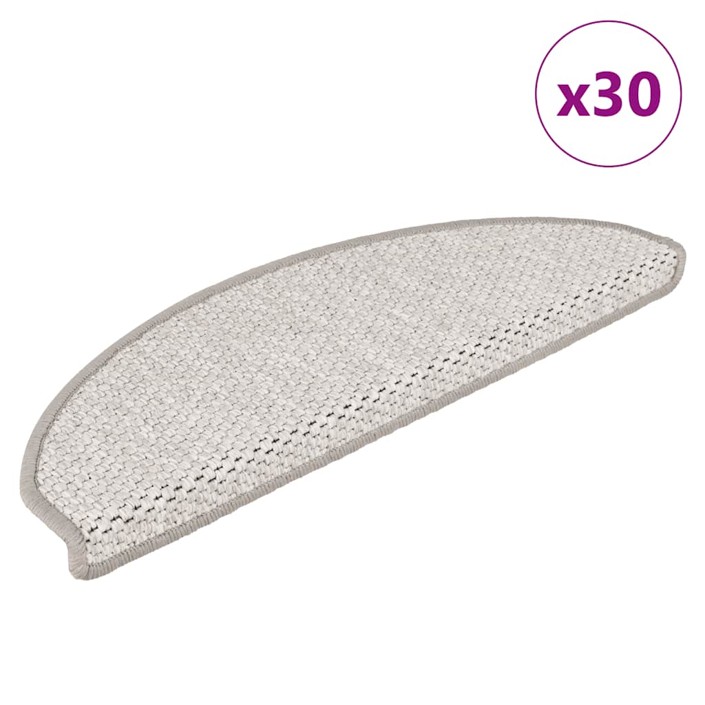 Trapmatten zelfklevend Sisal-Look 30 st 65x21x4 cm Platina