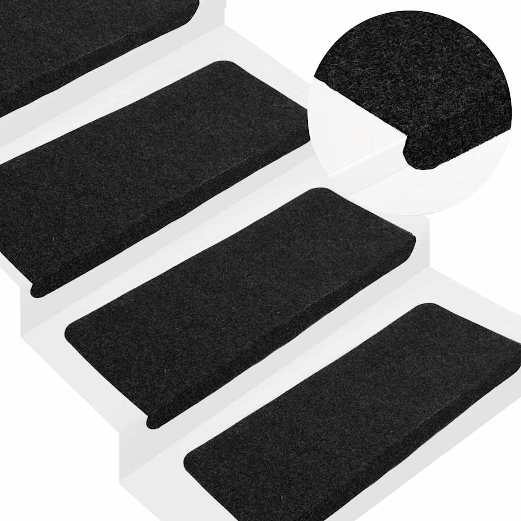 Trapmatten zelfklevend 30 st 65x24,5x3,5 cm zwart