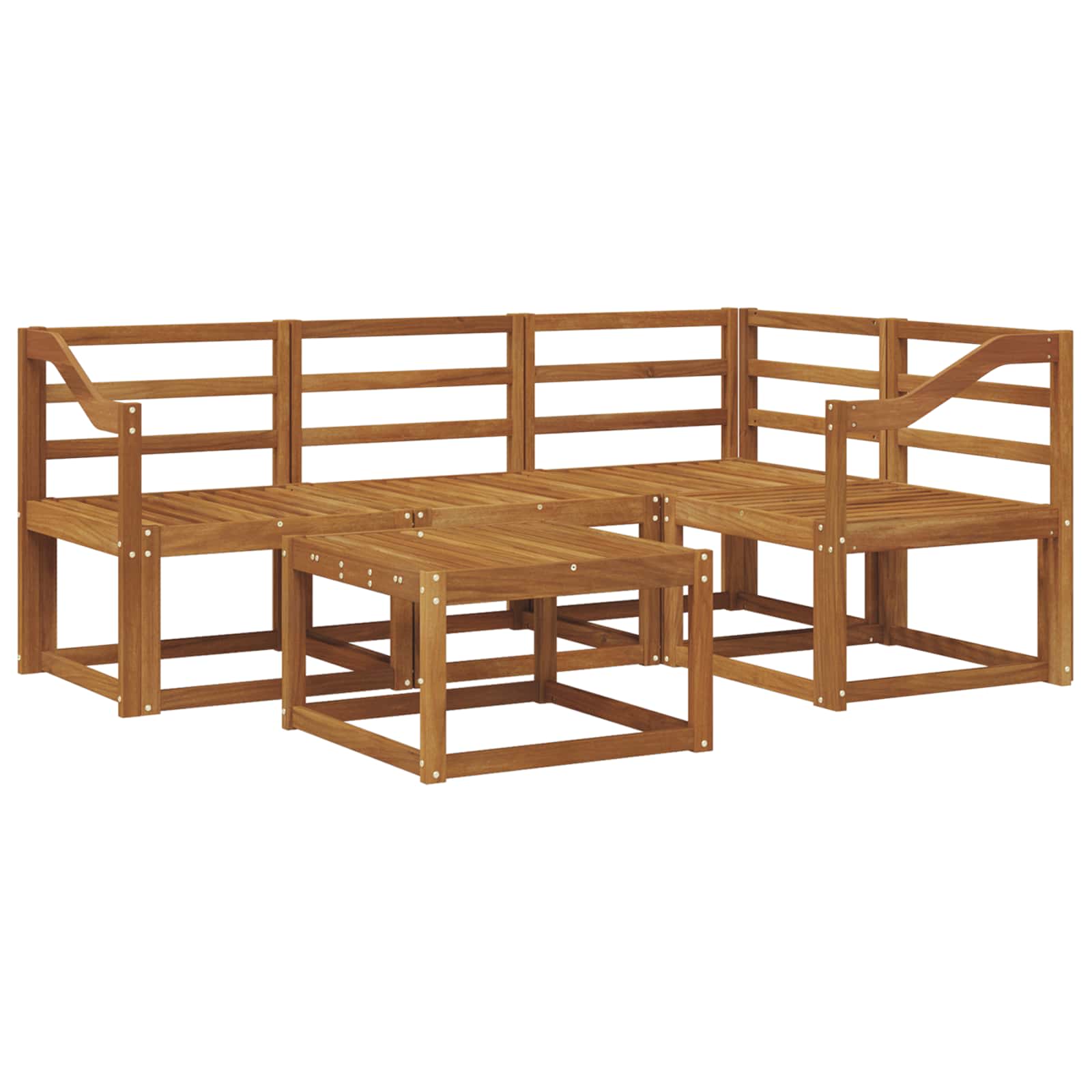 Buiten bankenset 5 pcs Naturel Massief Acaciahout – afbeelding 2