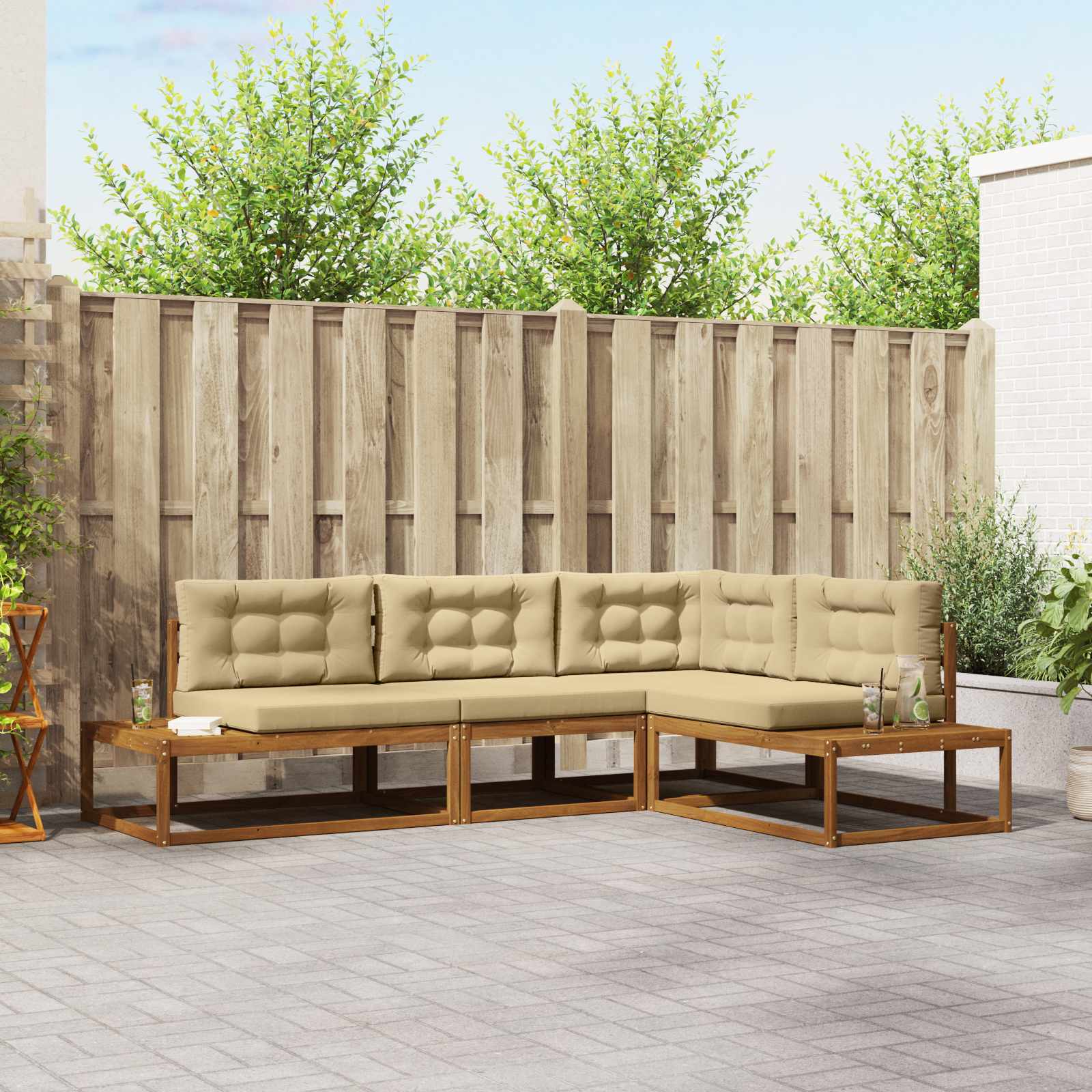 Buiten bankenset Natuurlijk en Beige