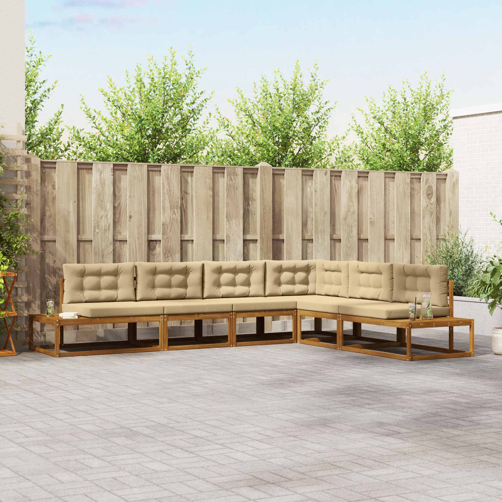 Buiten bankenset Natuurlijk en Beige
