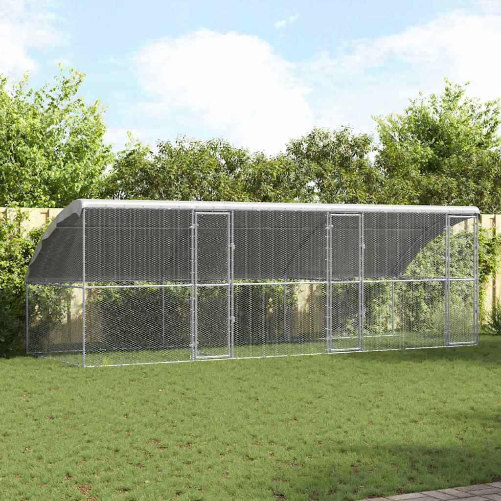 Kippenhok 3 pcs Zilver 600 x 200 x 200 cm Gegalvaniseerd staal