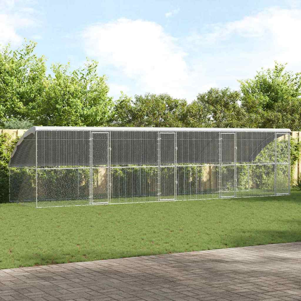 Kippenhok 4 pcs Zilver 800 x 200 x 200 cm Gegalvaniseerd staal