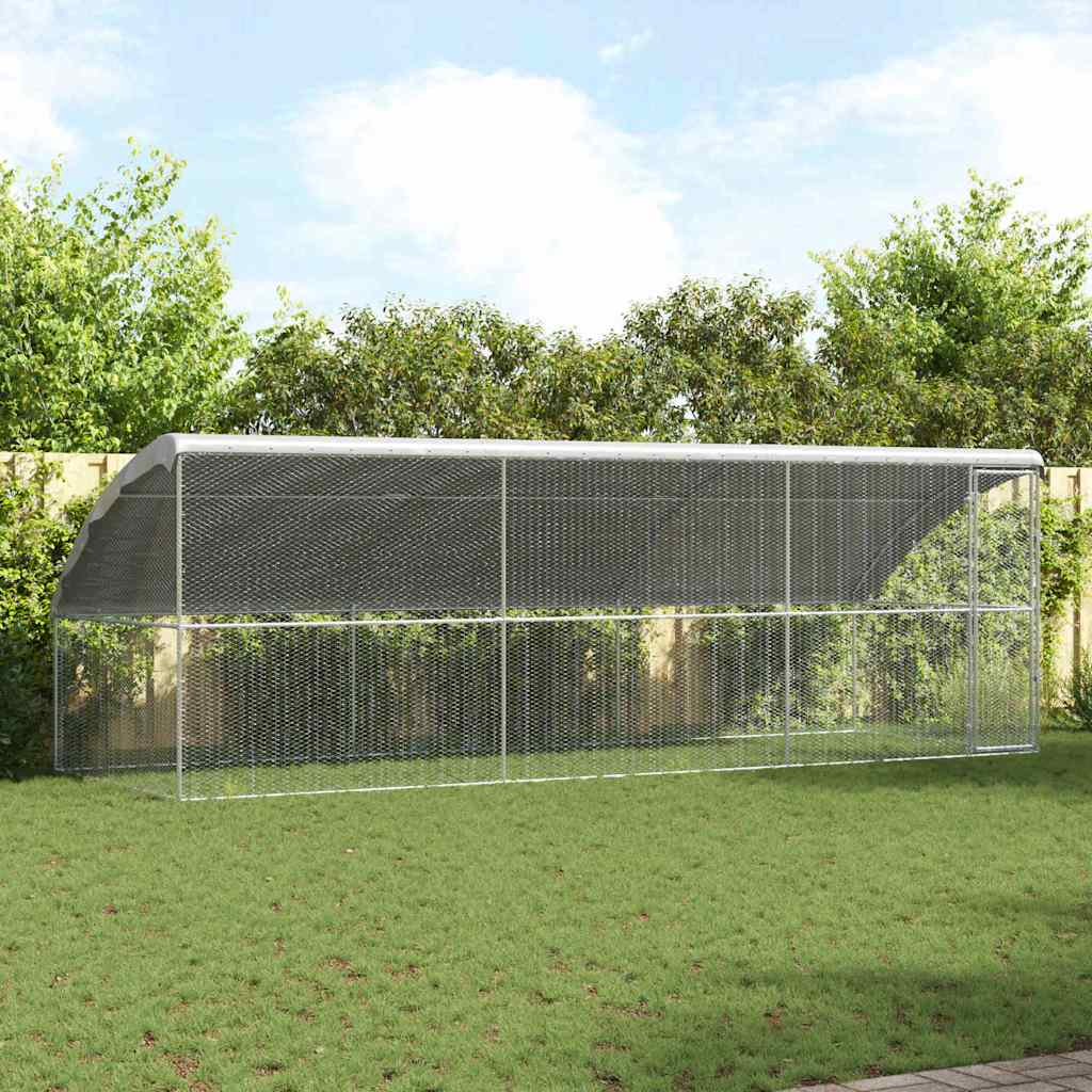 Kippenhok 3 pcs Zilver 600 x 200 x 200 cm Gegalvaniseerd staal