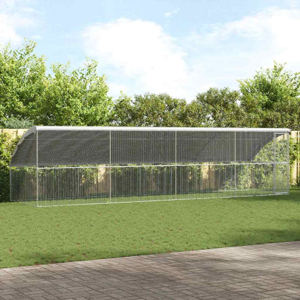 Kippenhok 4 pcs Zilver 800 x 200 x 200 cm Gegalvaniseerd staal