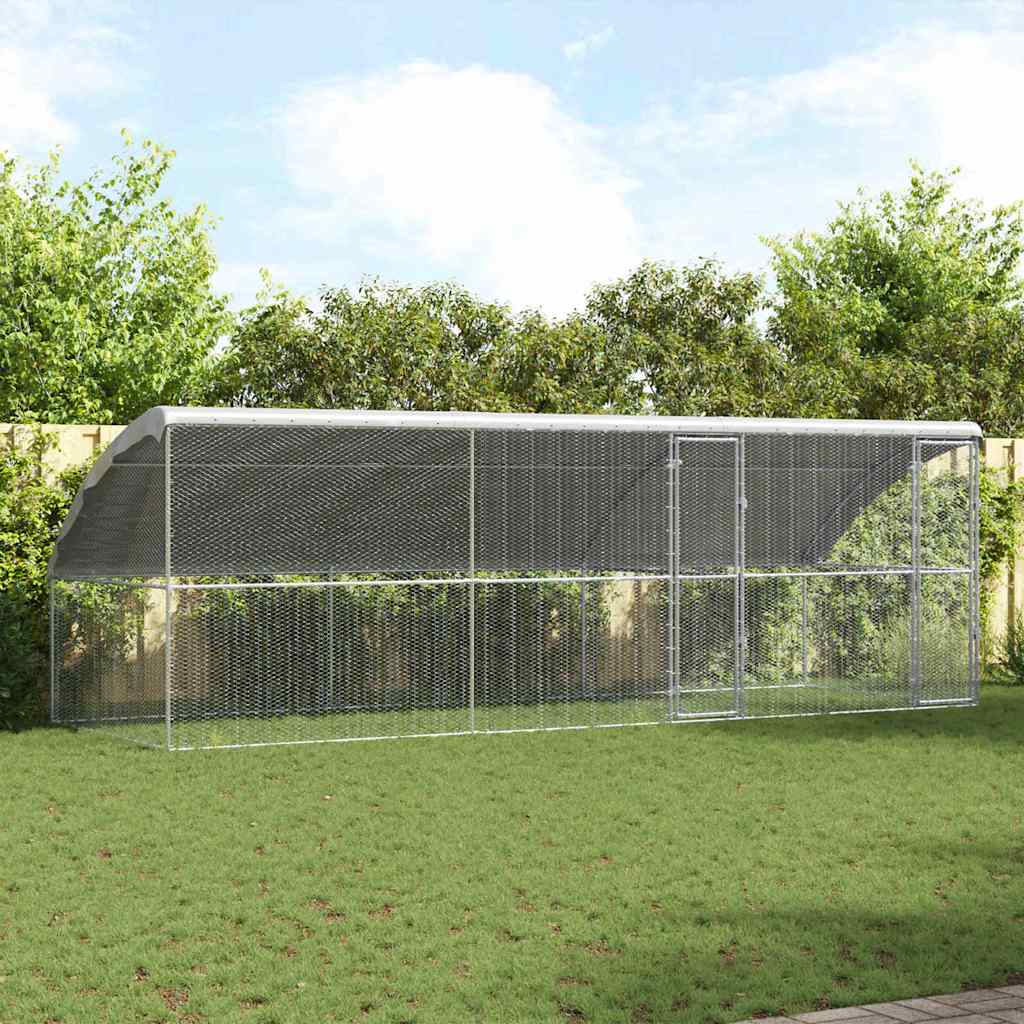 Kippenhok 3 pcs Zilver 600 x 200 x 200 cm Gegalvaniseerd staal