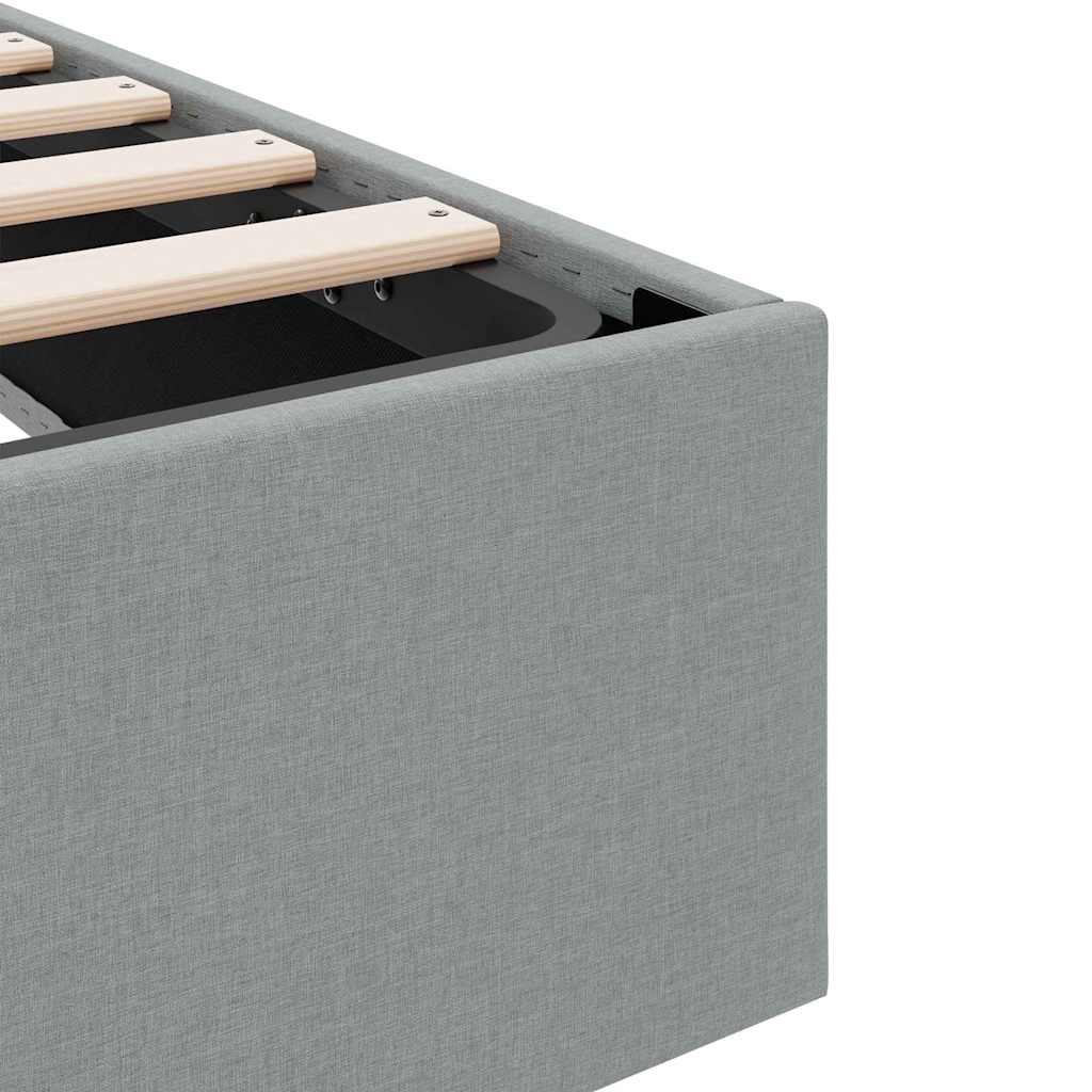 Opslag bed met matras met opslag Lichtgrijs 203 x 100 cm Stof – afbeelding 10