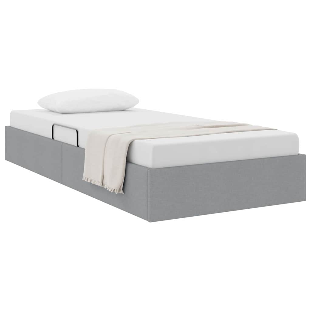 Opslag bed met matras met opslag Lichtgrijs 203 x 100 cm Stof – afbeelding 3