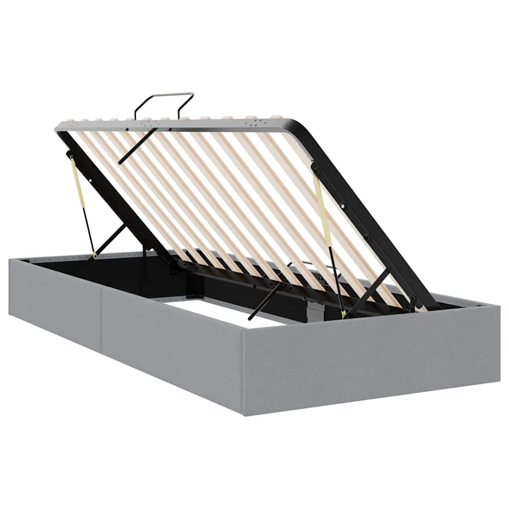 Opslag bed met matras met opslag Lichtgrijs 203 x 100 cm Stof – afbeelding 6