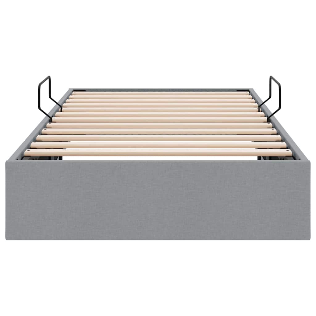 Opslag bed met matras met opslag Lichtgrijs 203 x 100 cm Stof – afbeelding 7