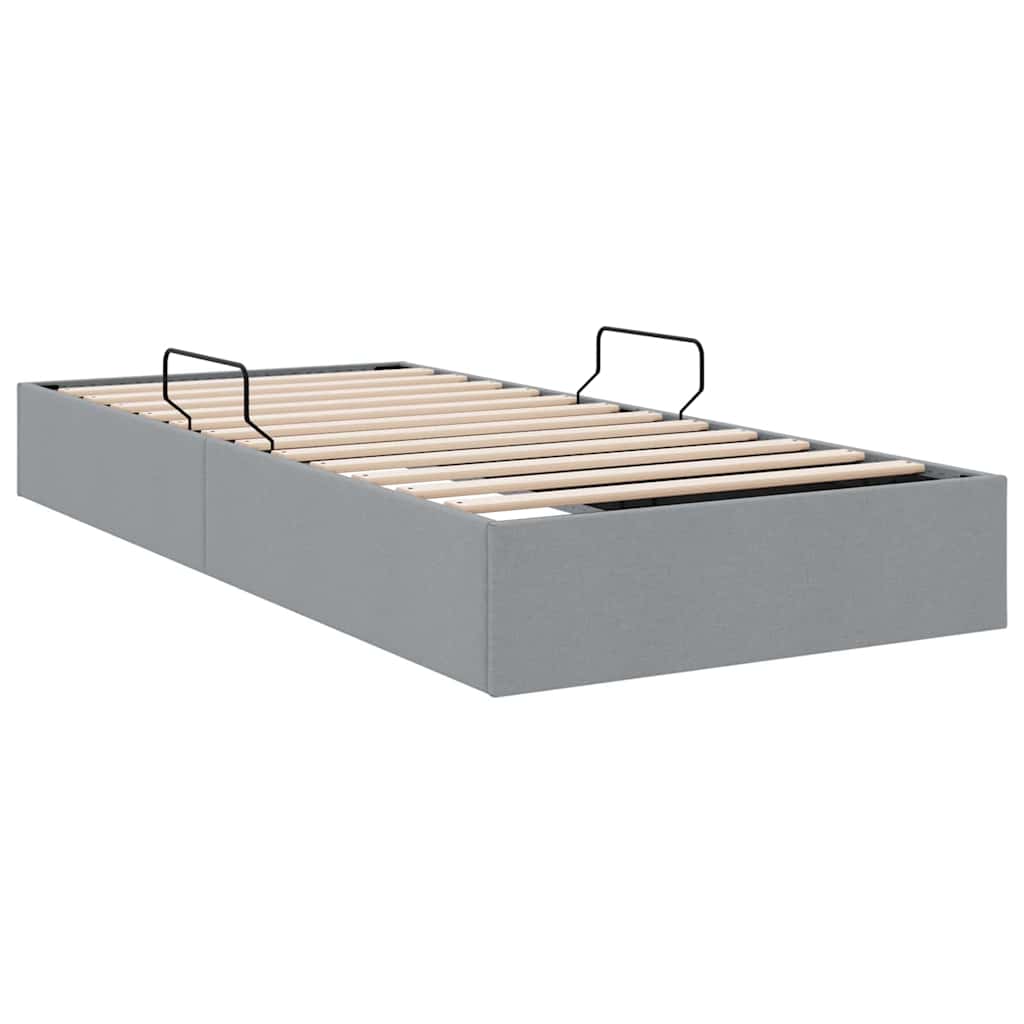 Opslag bed met matras met opslag Lichtgrijs 203 x 100 cm Stof – afbeelding 9