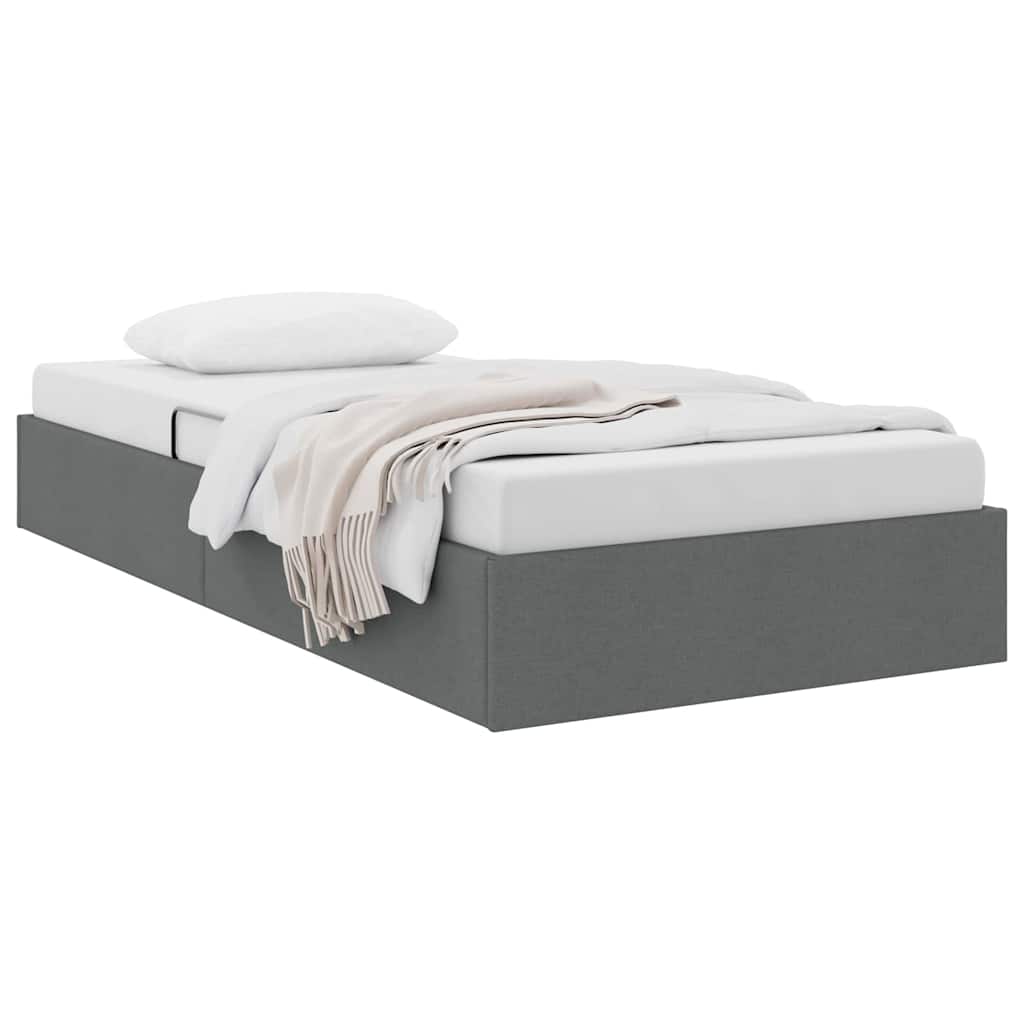 Opslag bed met matras met opslag Donkergrijs 203 x 100 cm Stof – afbeelding 3