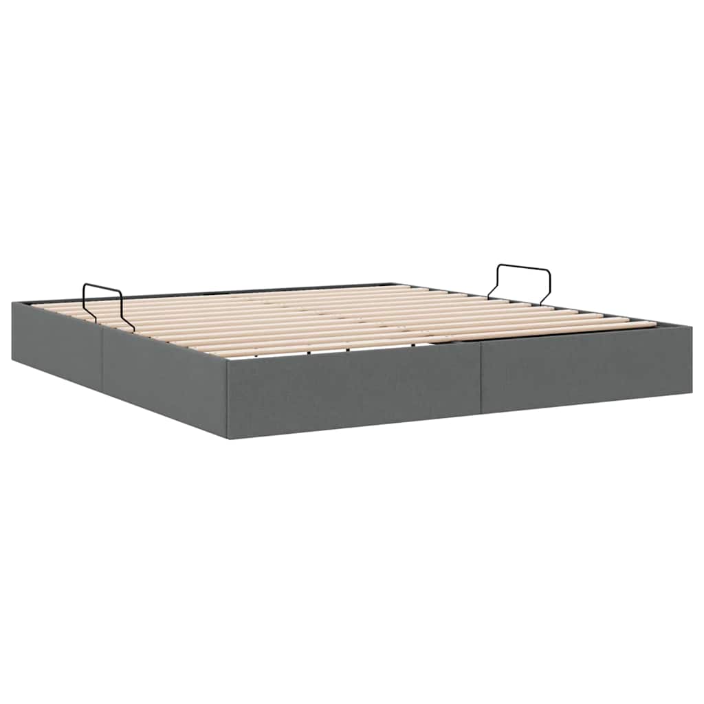 Opslag bed met matras met opslag Donkergrijs 193 x 203 cm Stof – afbeelding 5