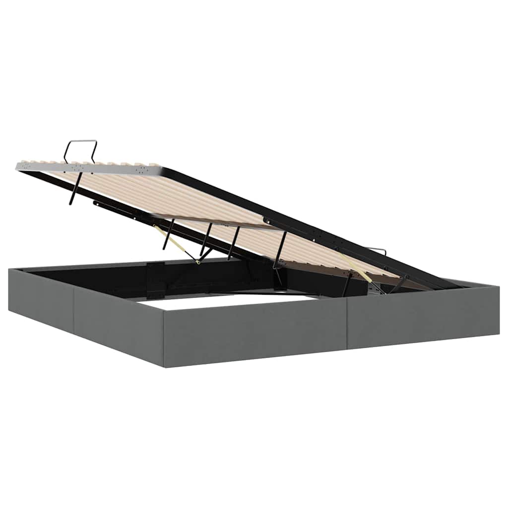 Opslag bed met matras met opslag Donkergrijs 193 x 203 cm Stof – afbeelding 6