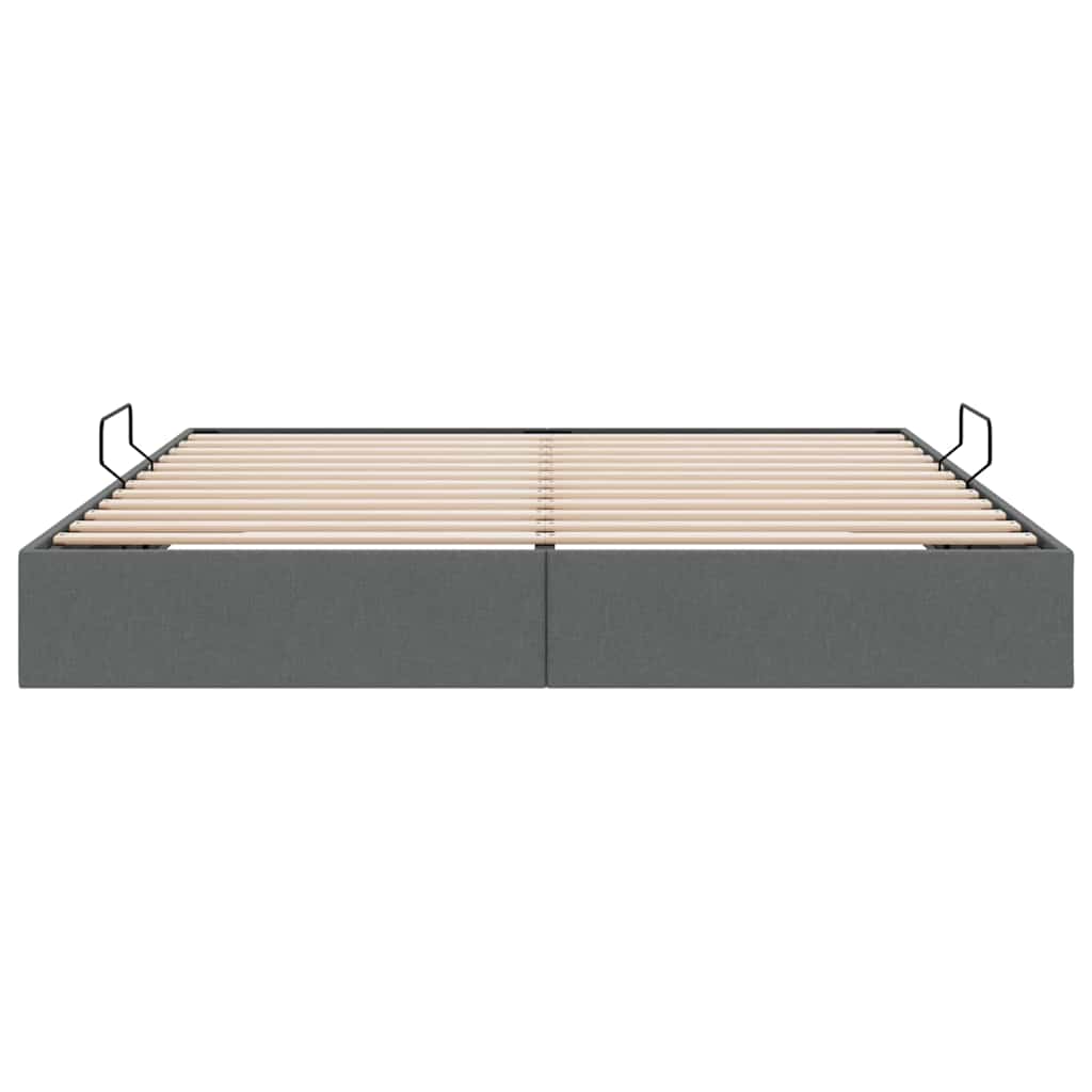 Opslag bed met matras met opslag Donkergrijs 193 x 203 cm Stof – afbeelding 7