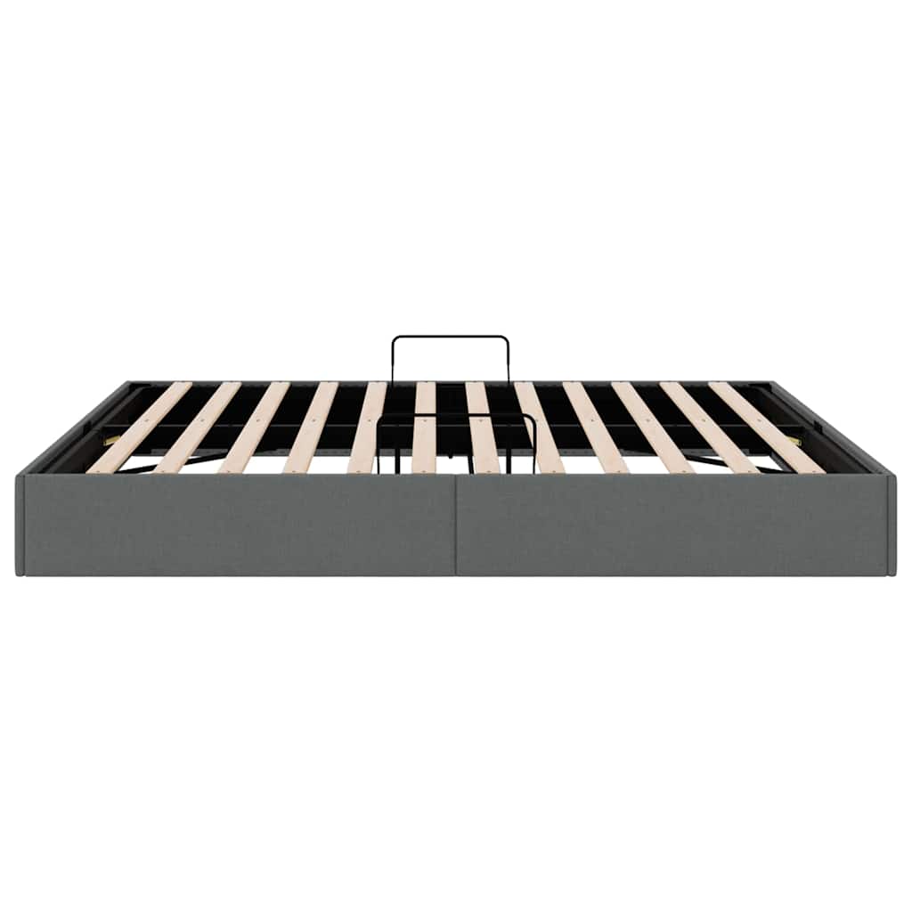 Opslag bed met matras met opslag Donkergrijs 193 x 203 cm Stof – afbeelding 8