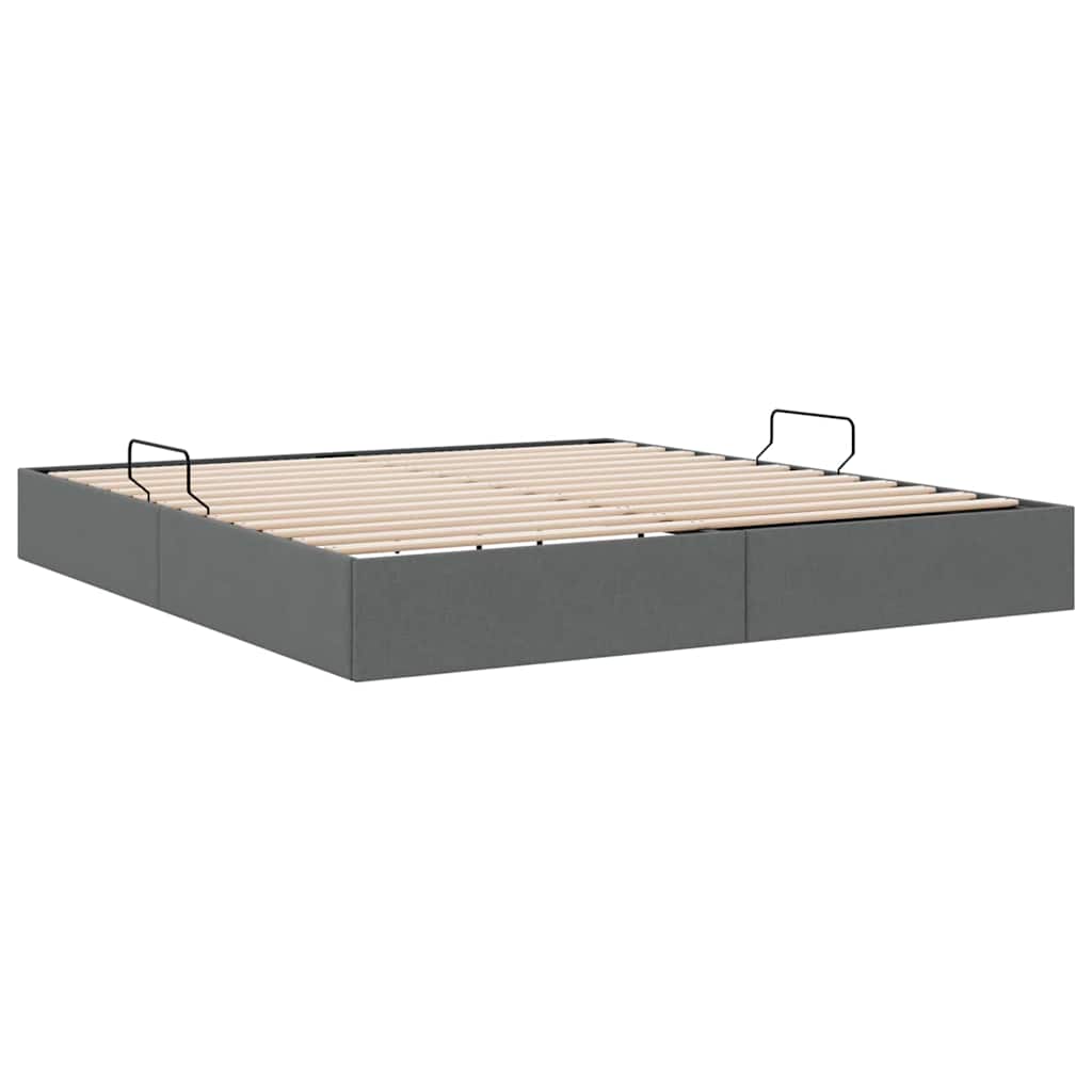 Opslag bed met matras met opslag Donkergrijs 193 x 203 cm Stof – afbeelding 9