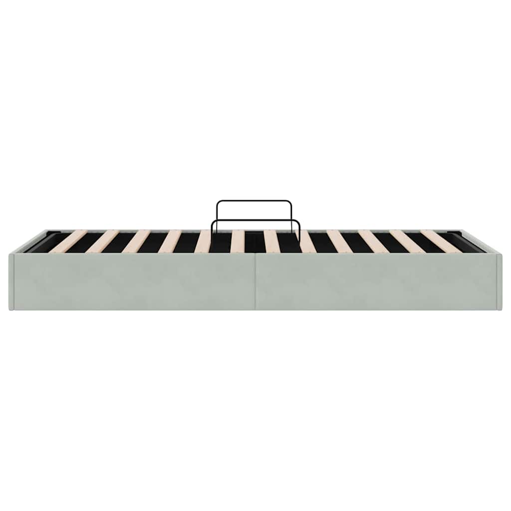 Opslag bed met matras Lichtgrijs 100 x 203 cm Fluweel – afbeelding 8