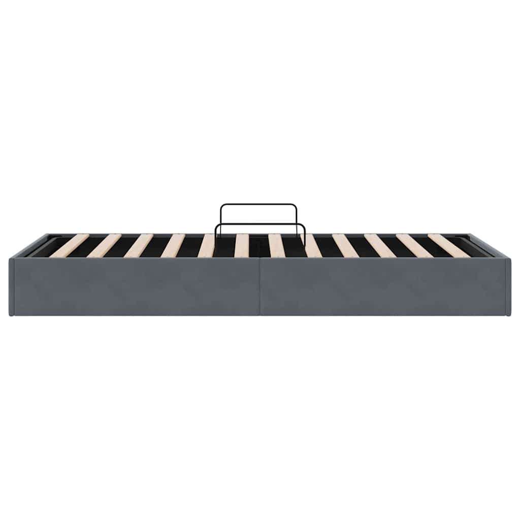 Opslag bed met matras Donkergrijs 100 x 203 cm Fluweel – afbeelding 8