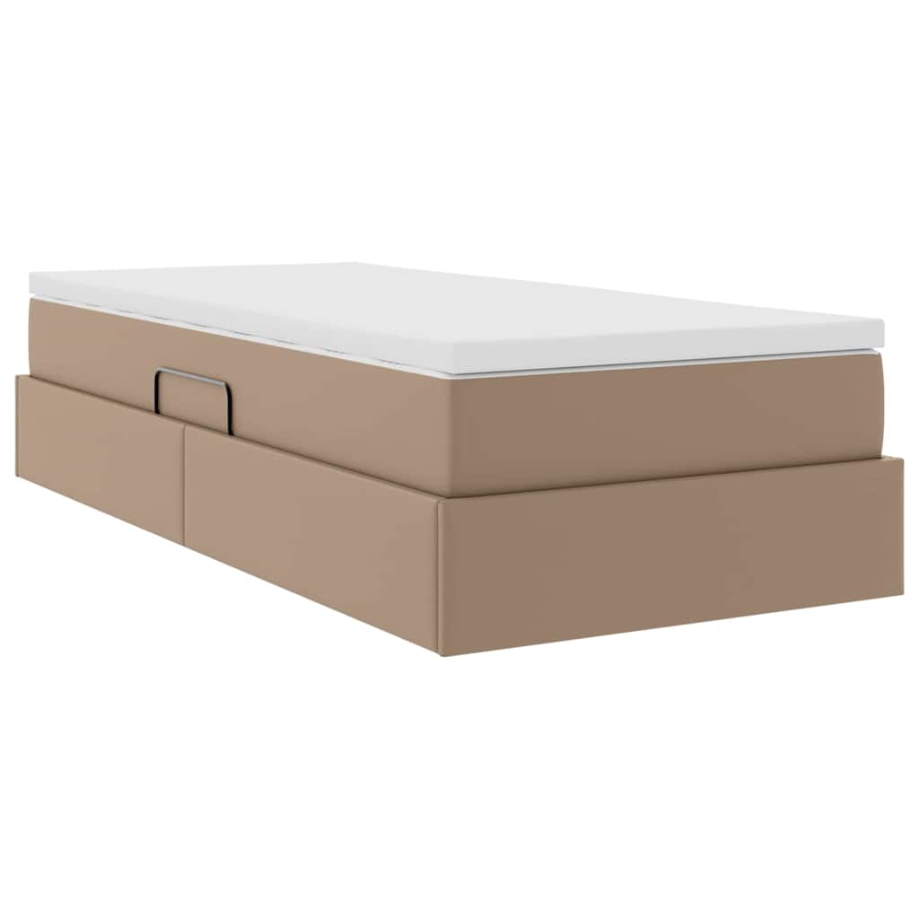 Opslag bed met matras Cappuccino 100 x 200 cm Nep Leer – afbeelding 10