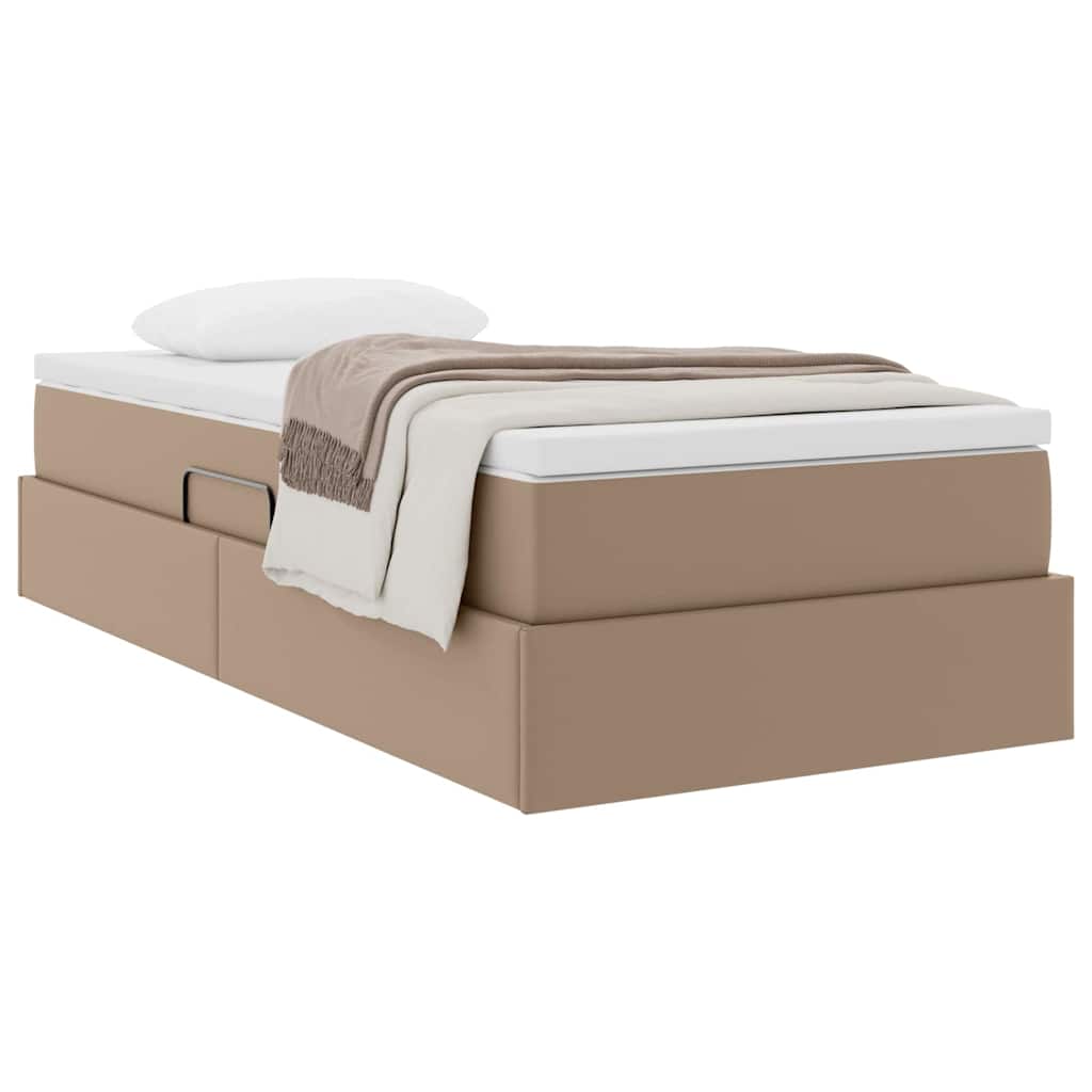 Opslag bed met matras Cappuccino 100 x 200 cm Nep Leer – afbeelding 3