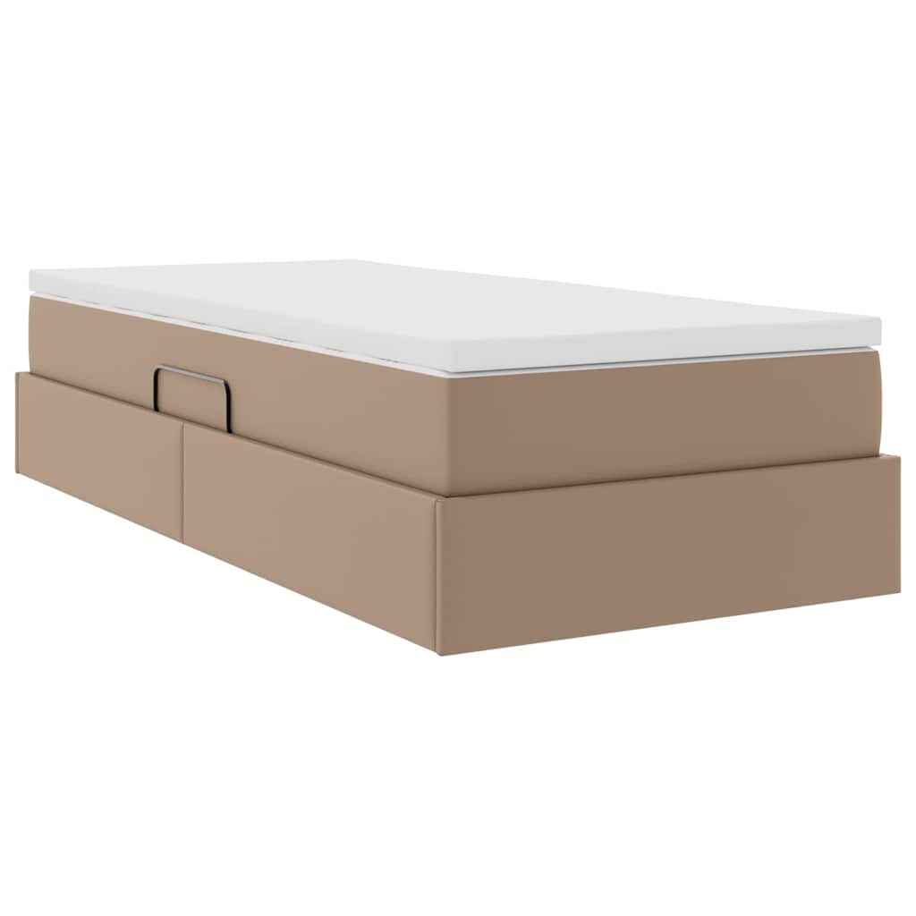Opslag bed met matras Cappuccino 100 x 200 cm Nep Leer – afbeelding 5