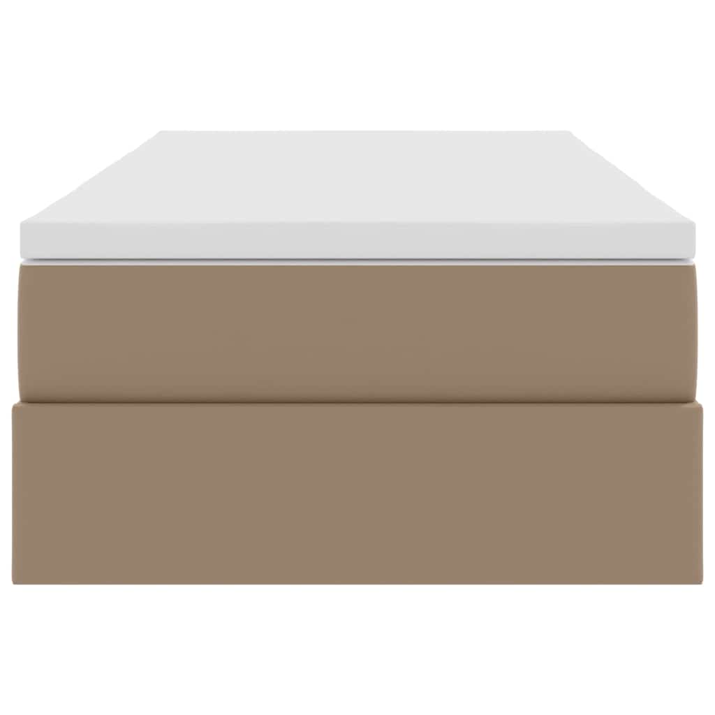 Opslag bed met matras Cappuccino 100 x 200 cm Nep Leer – afbeelding 7