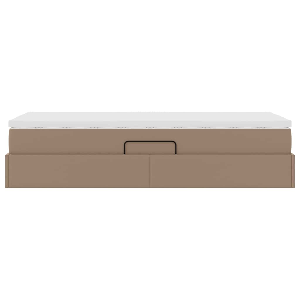 Opslag bed met matras Cappuccino 100 x 200 cm Nep Leer – afbeelding 9