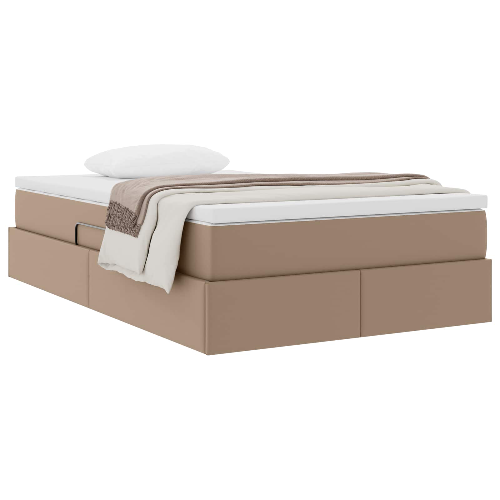 Opslag bed met matras Cappuccino 120 x 190 cm Nep Leer – afbeelding 3