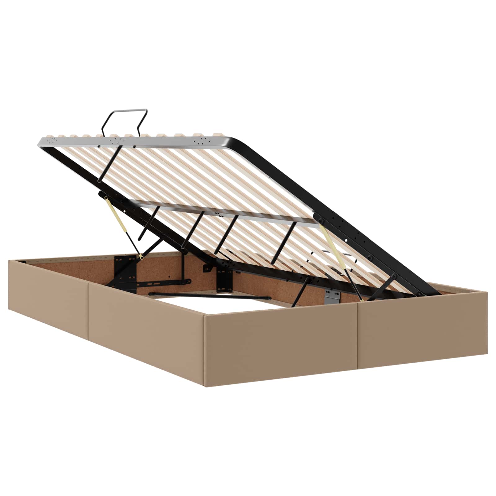 Opslag bed met matras Cappuccino 120 x 190 cm Nep Leer – afbeelding 6