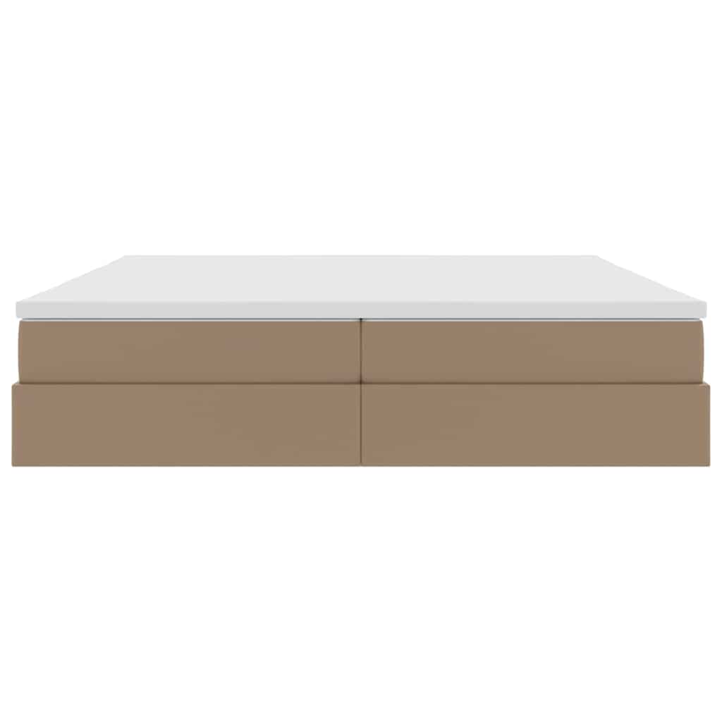 Opslag bed met matras Cappuccino 200 x 200 cm Nep Leer – afbeelding 6