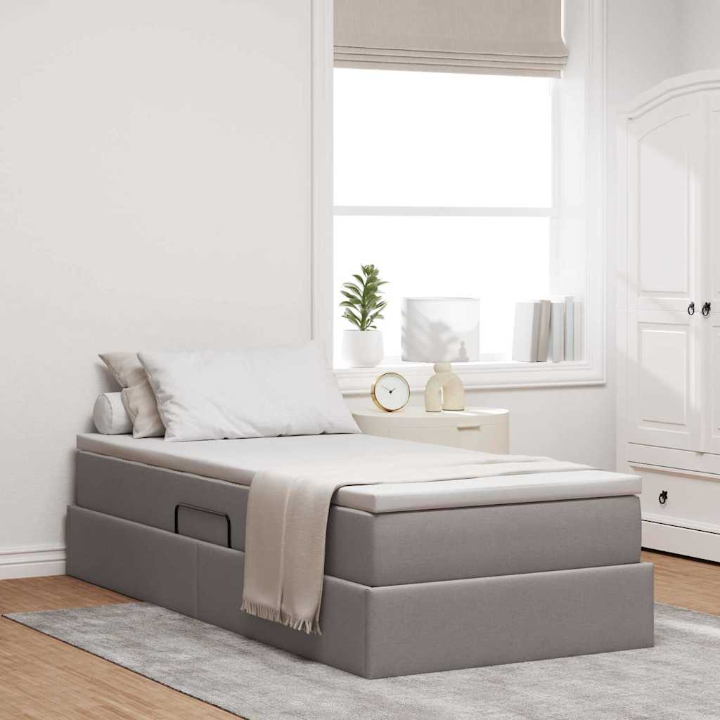 Opslag bed met matras met matras Taupe 100 x 200 cm Polyester – afbeelding 1
