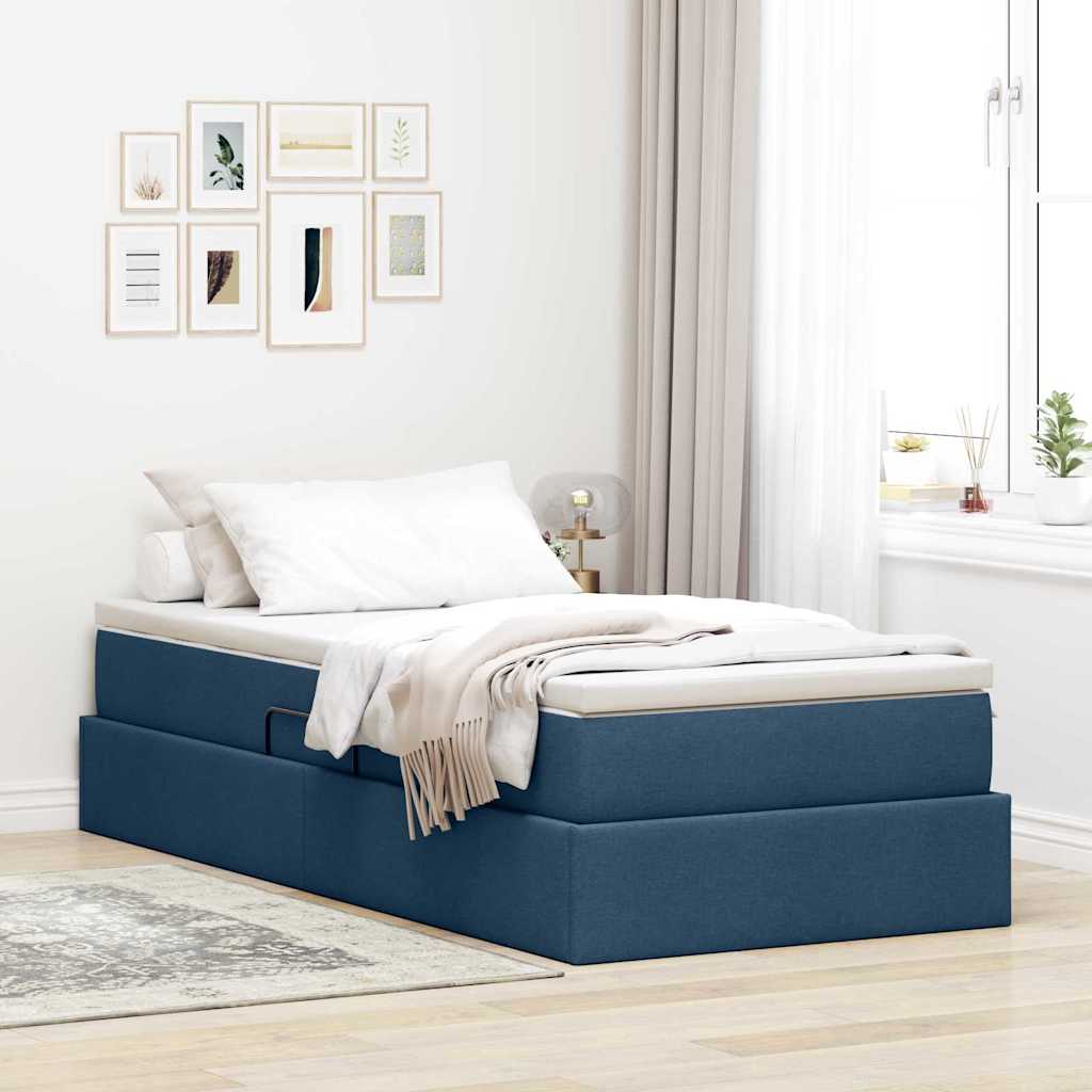 Opslag bed met matras met matras Blauw 100 x 200 cm Polyester – afbeelding 1