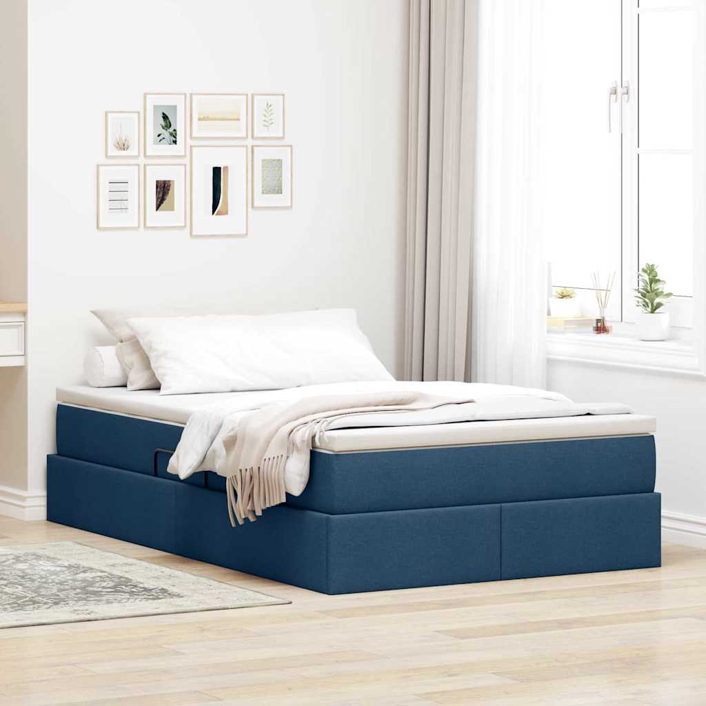 Opslag bed met matras met matras Blauw 120 x 200 cm Polyester – afbeelding 1