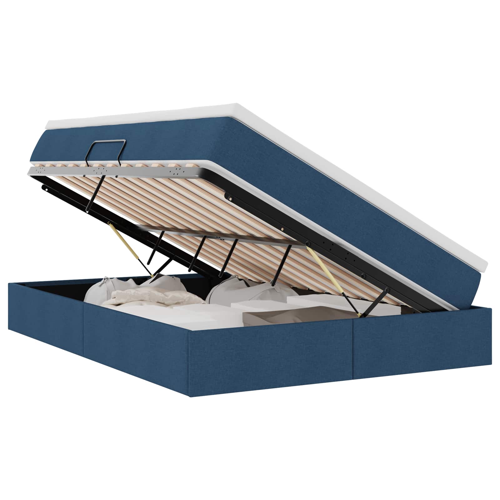 Opslag bed met matras met matras Blauw 140 x 190 cm Polyester – afbeelding 2