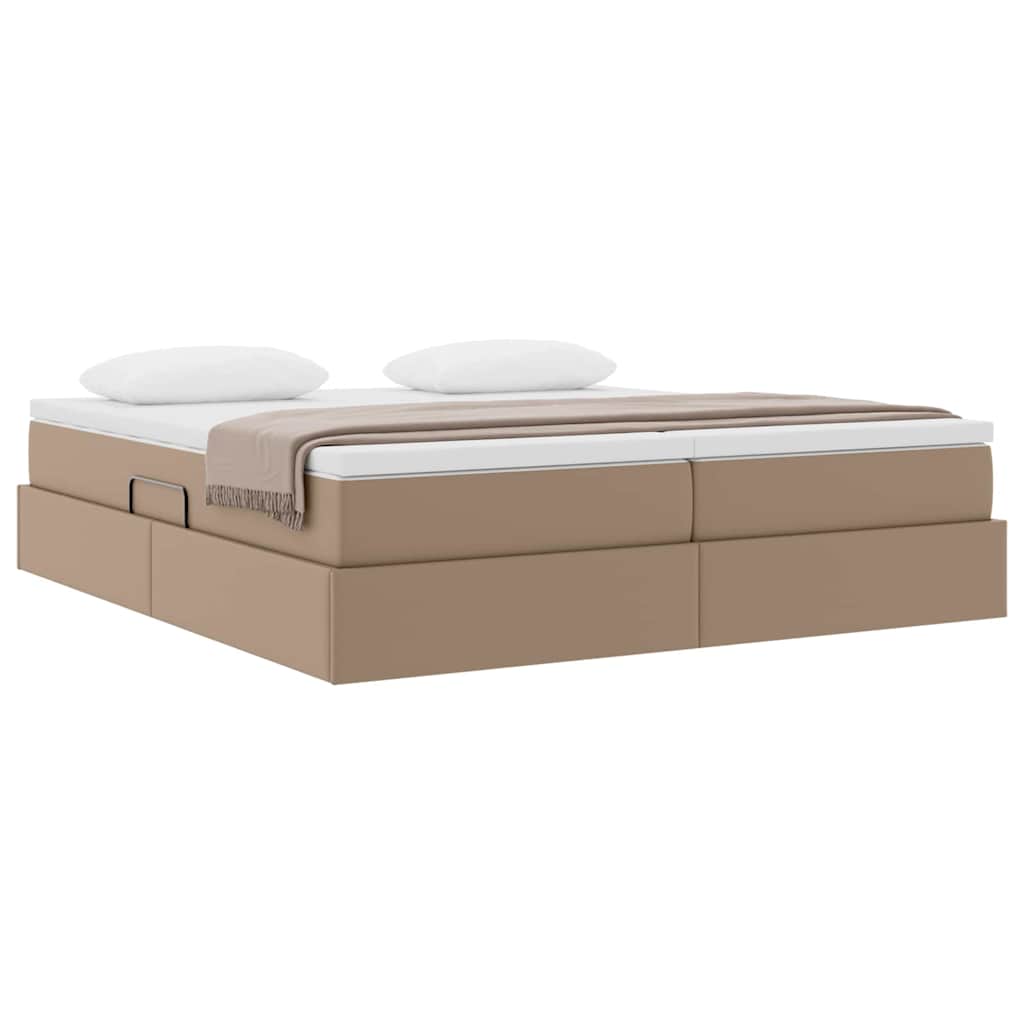 Opbergbed met matras Cappuccino 200 x 200 cm Nep Leer – afbeelding 3