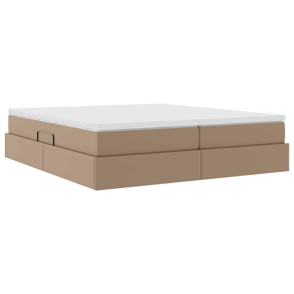 Opbergbed met matras Cappuccino 200 x 200 cm Nep Leer – afbeelding 5