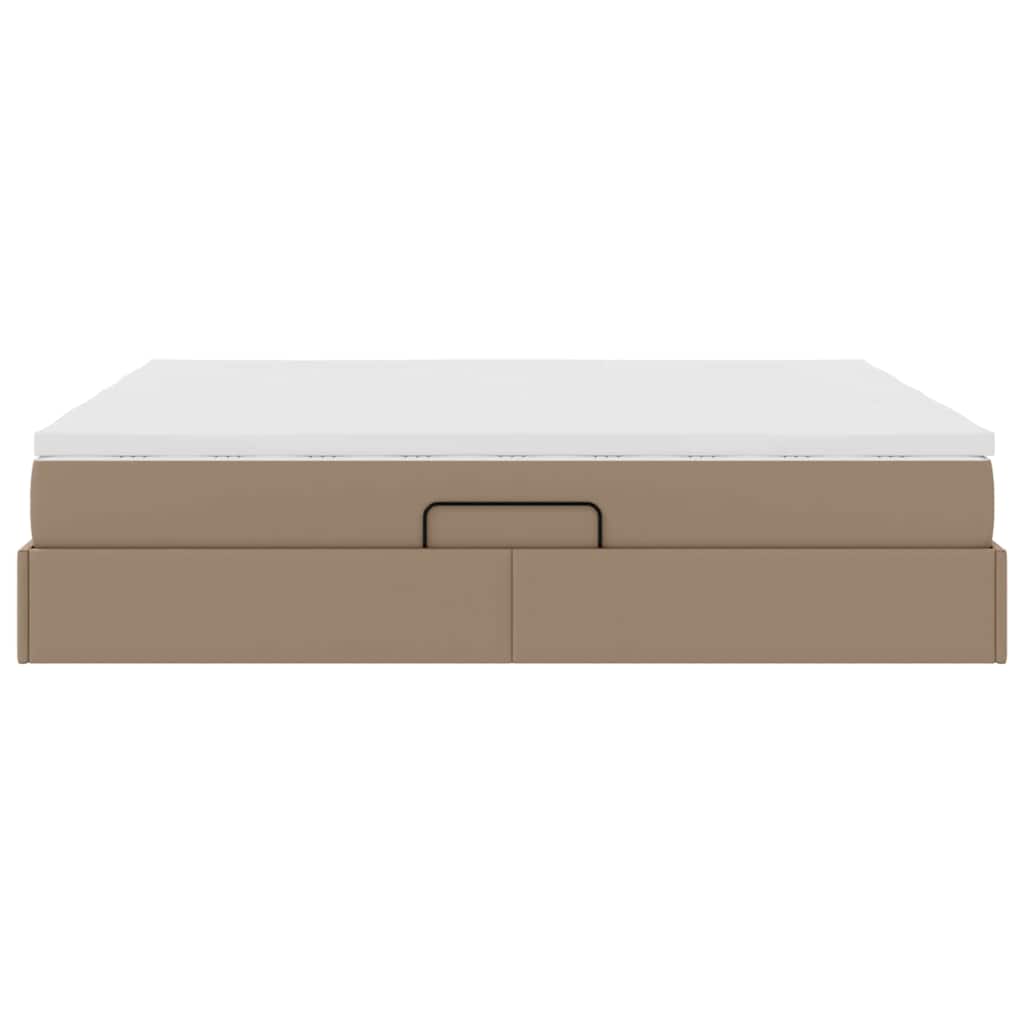 Opbergbed met matras Cappuccino 200 x 200 cm Nep Leer – afbeelding 9