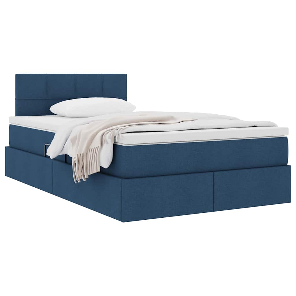 Opbergbed met matras met matras Blauw 120 x 190 cm Bewerkt hout – afbeelding 3