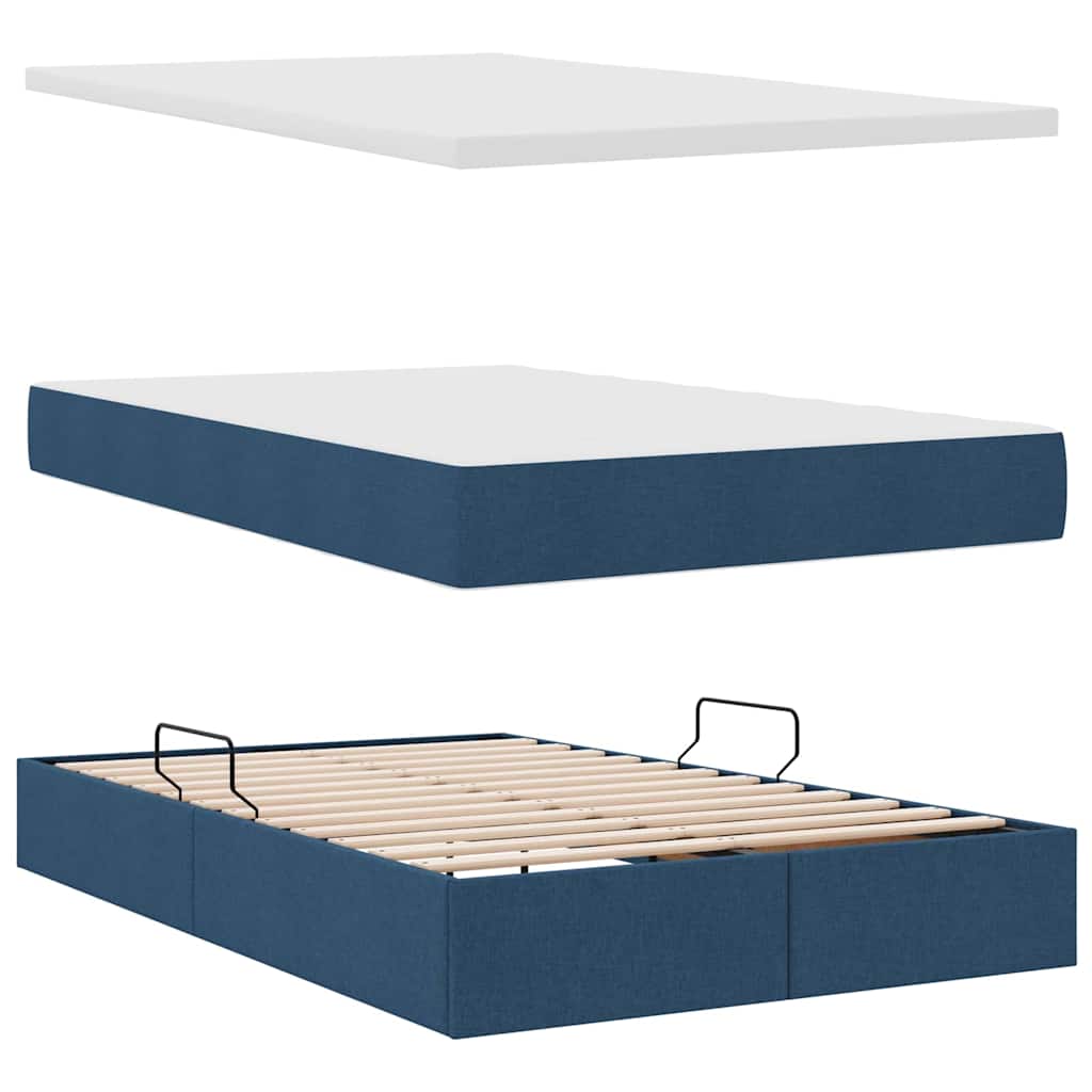 Opbergbed met matras met matras Blauw 120 x 190 cm Bewerkt hout – afbeelding 8
