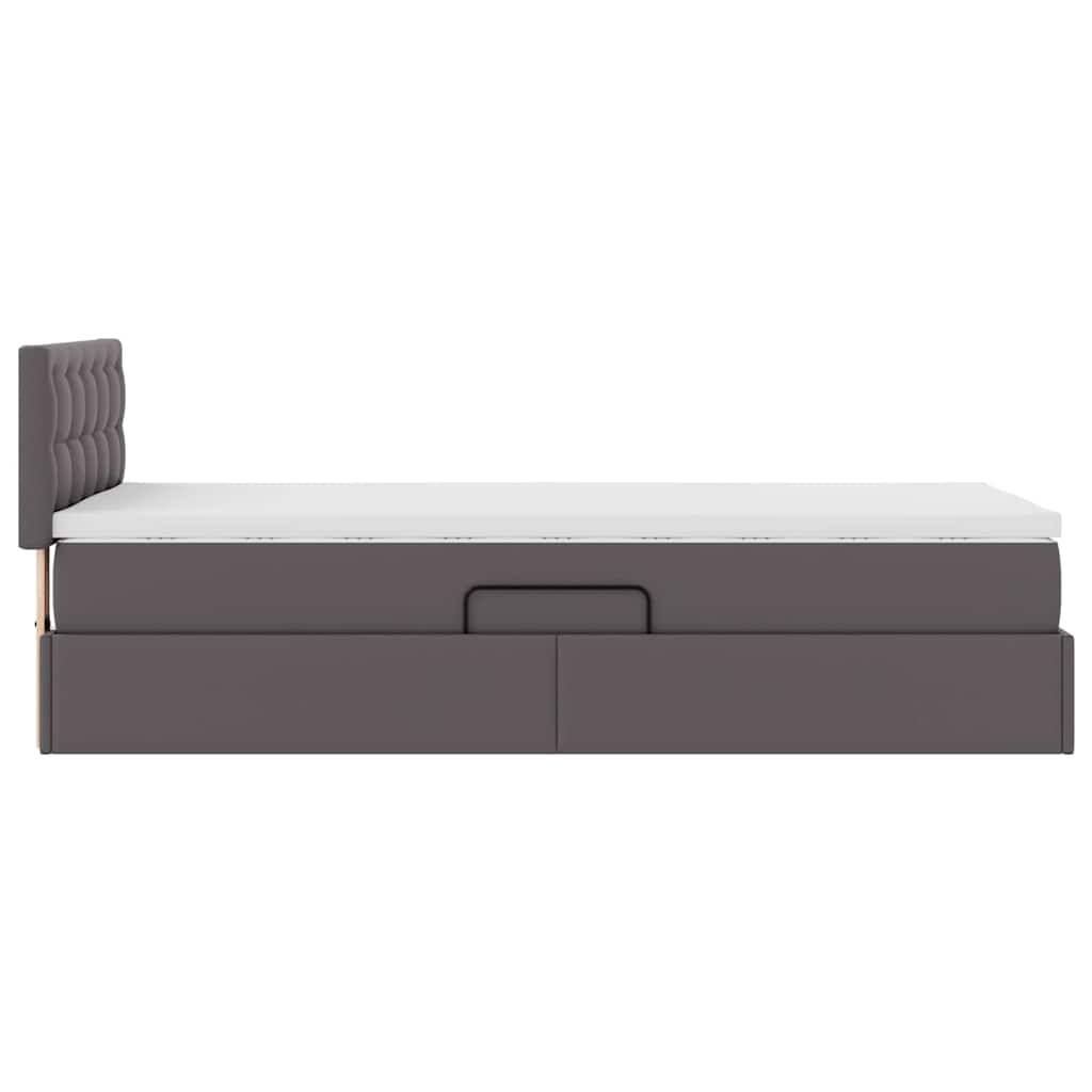 Opbergbed met LED met matras met LED Grijs 90 x 190 cm Nep Leer – afbeelding 11