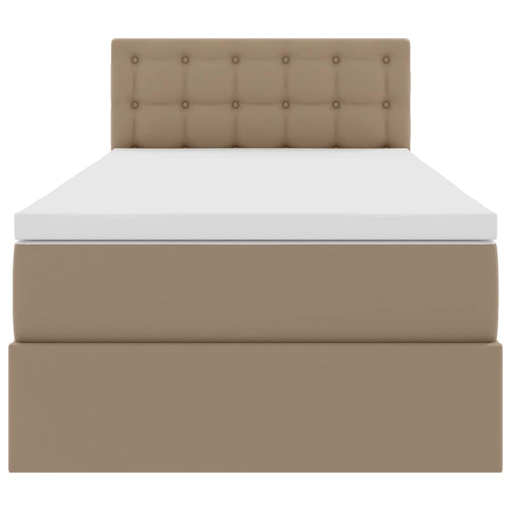Opbergbed met LED met matras Cappuccino 90 x 190 cm Nep Leer – afbeelding 8