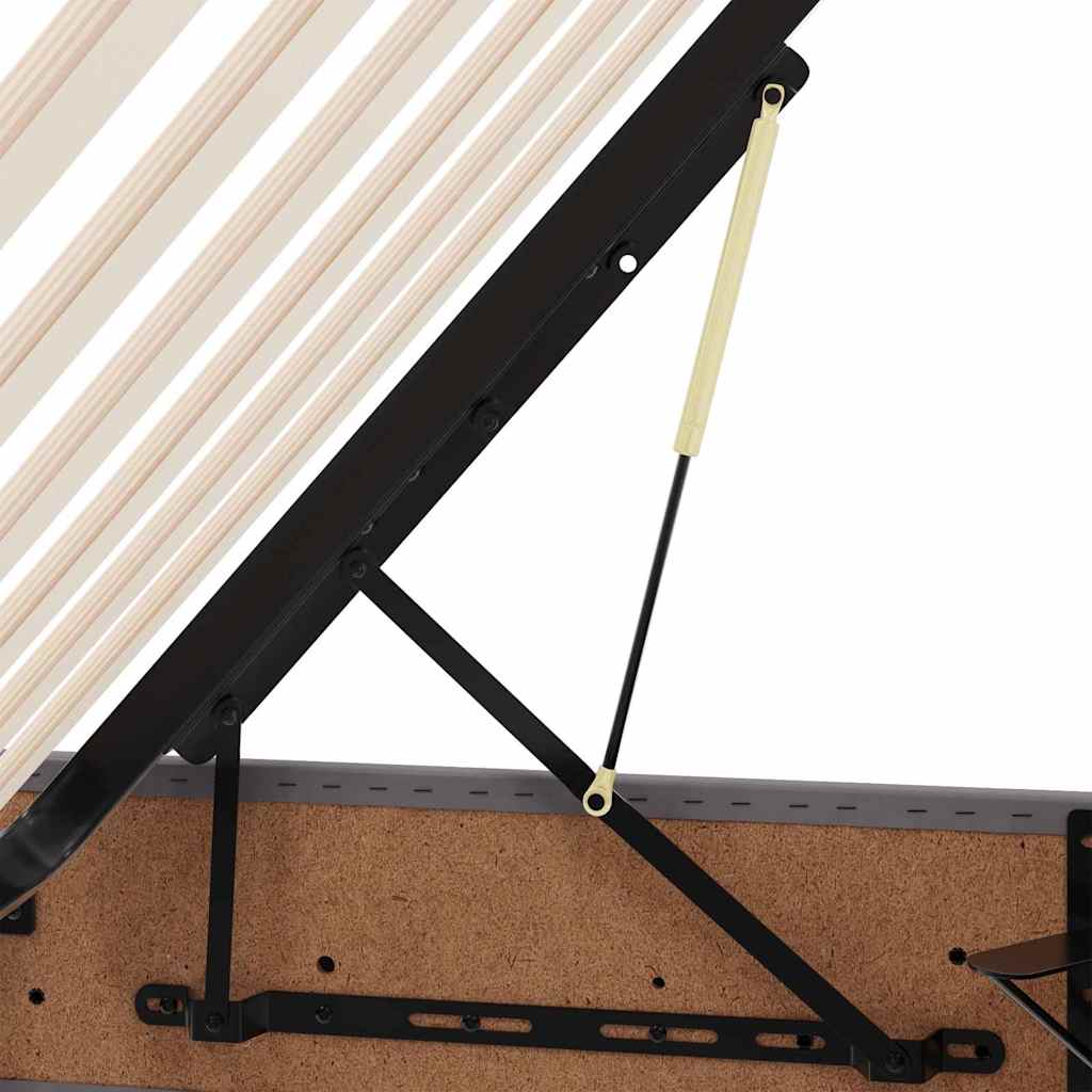Opbergbed met LED met matras met LED Grijs 90 x 200 cm Nep Leer – afbeelding 12