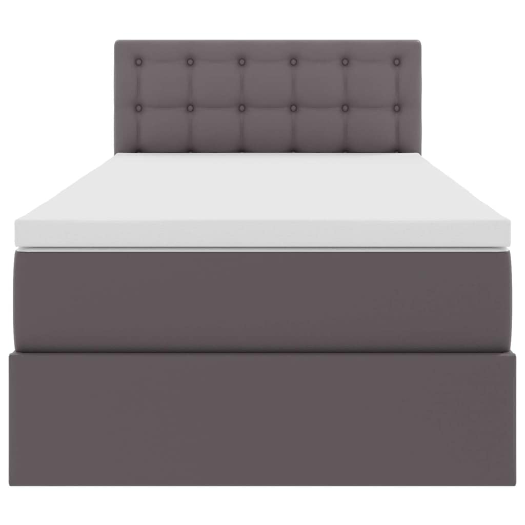 Opbergbed met LED met matras met LED Grijs 90 x 200 cm Nep Leer – afbeelding 8