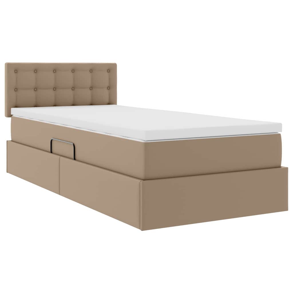 Opbergbed met LED met matras Cappuccino 90 x 200 cm Nep Leer – afbeelding 6