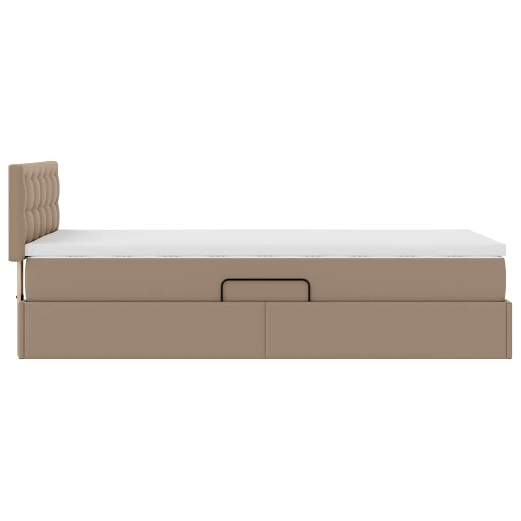 Opbergbed met LED met opslag Cappuccino 100 x 200 cm Nep Leer – afbeelding 11