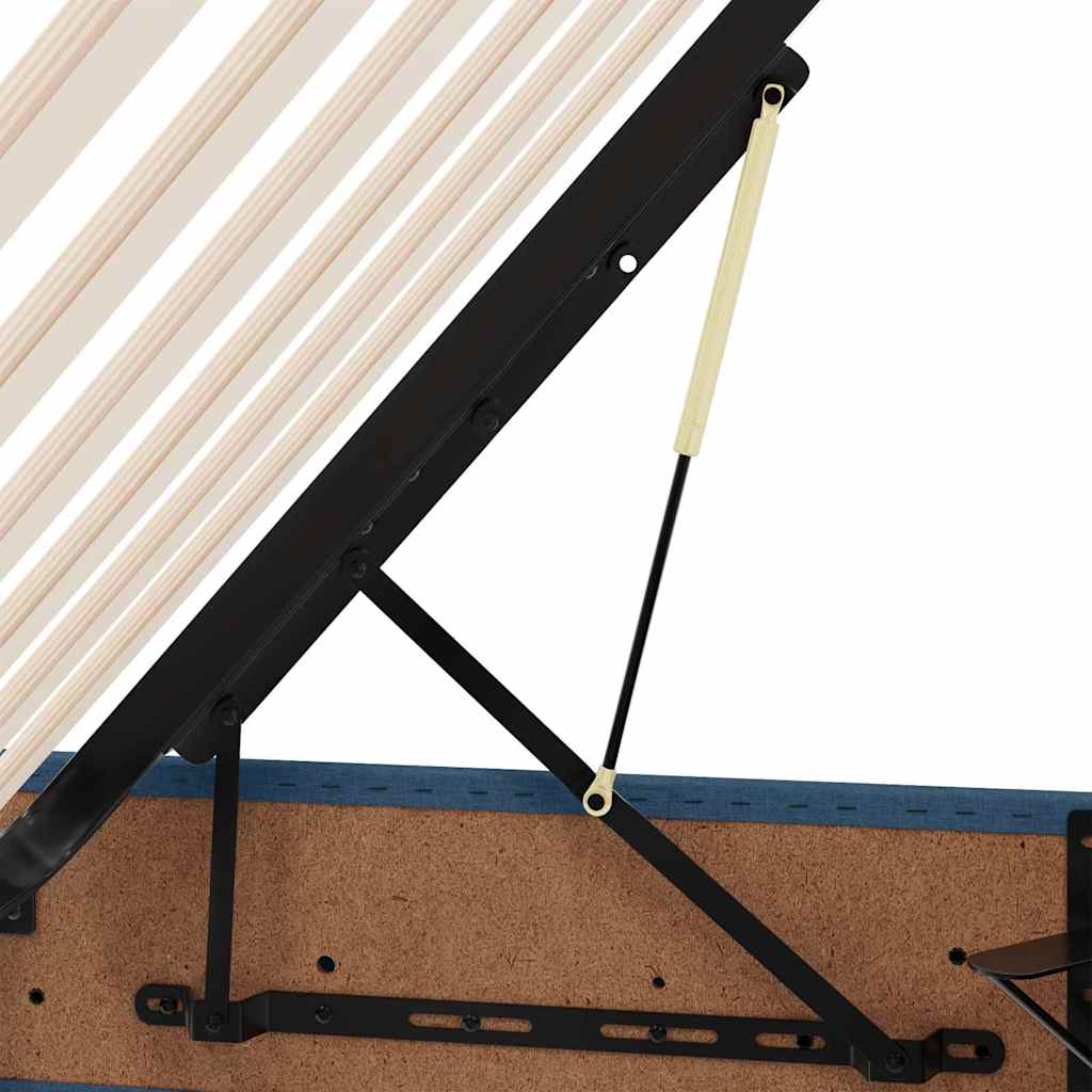 LED Opslagbed met Matras Blauw 120 x 190 cm Stof – afbeelding 12