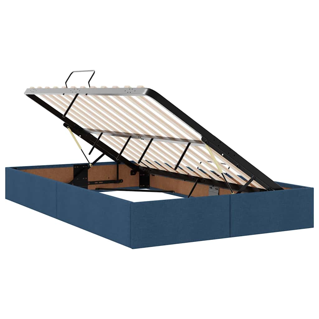 LED Opslagbed met Matras Blauw 120 x 190 cm Stof – afbeelding 7