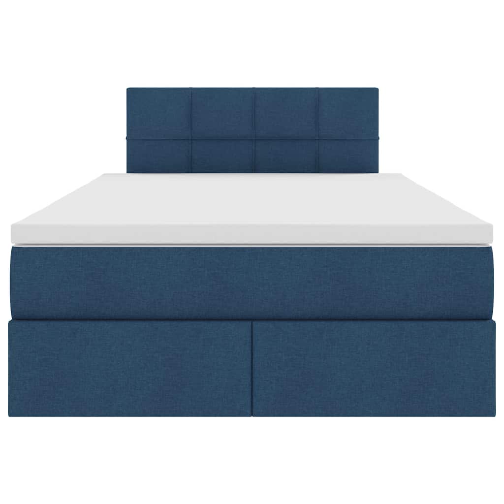 LED Opslagbed met Matras Blauw 120 x 190 cm Stof – afbeelding 8